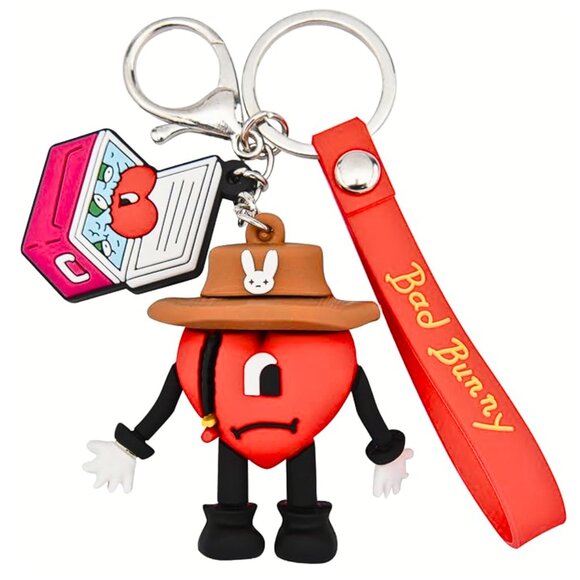 Bad Bunny Inspired AirPods Pro Case + Keychain Bundle – Heart Design, Silicone - Picture 7 of 9